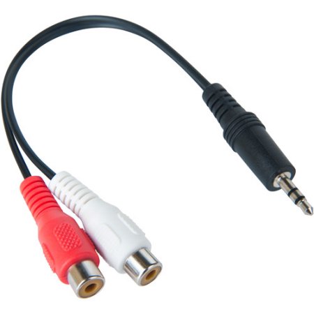 <B>Audio Cable:</B> 3.5mm Audio AUX Cable Male to 2x RCA Female (M-F) - 30cm  